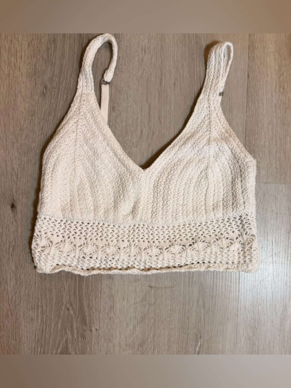 Hollister Cream Crochet Bralette Crop Top